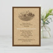 ヴィンテージのブドウ園とコ結婚ークのリハーサルディナー 招待状 (スタンド正面)