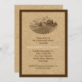 ヴィンテージのブドウ園とコ結婚ークのリハーサルディナー 招待状 (正面/裏面)