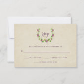 ヴィンテージのブドウ園|のワインのテーマの結婚式の応答 出欠カード (正面)