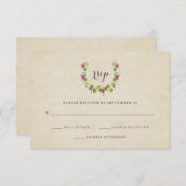 ヴィンテージのブドウ園|のワインのテーマの結婚式の応答 出欠カード (正面/裏面)