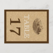 ヴィンテージのブドウ結婚園とコルクのテーブル番号 ポストカード (正面)