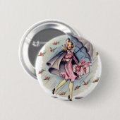 ヴィンテージのブライダルシャワーのゲスト 缶バッジ (正面&裏面)