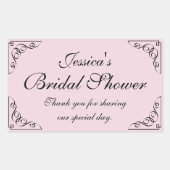 ヴィンテージのブライダルシャワーのパーティの記念品のステッカー 長方形シール (正面)
