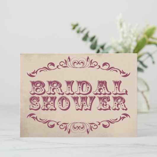 ヴィンテージのブライダルシャワーの招待状|の平原 招待状 (スタンド正面)