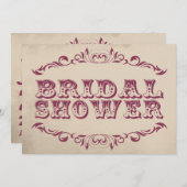 ヴィンテージのブライダルシャワーの招待状|の平原 招待状 (正面/裏面)