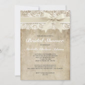 ヴィンテージのブライダルシャワーの招待|の旧式なレース 招待状 (正面)