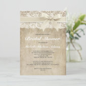 ヴィンテージのブライダルシャワーの招待|の旧式なレース 招待状 (スタンド正面)