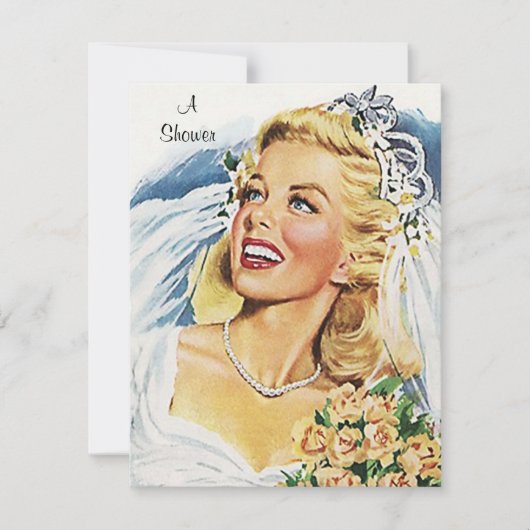 ヴィンテージのブライダルシャワーの発表の招待状 招待状 (正面)