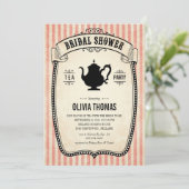 ヴィンテージのブライダルシャワーの茶パーティの招待状 招待状 (スタンド正面)