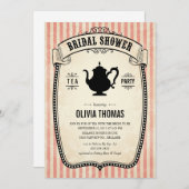 ヴィンテージのブライダルシャワーの茶パーティの招待状 招待状 (正面/裏面)
