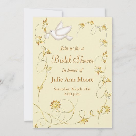 ヴィンテージのブライダルシャワー招待 招待状 (正面)