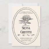 ヴィンテージのブライダルシャワー招待 |白アンティーク 招待状 (正面)