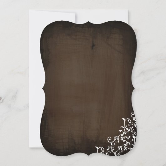 ヴィンテージのブラウンのエレガントなつる植物のブライダルシャワーの招待 招待状 (裏面)