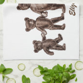 ヴィンテージのブラウンのテディー・ベアの台所タオル キッチンタオル (折り畳み)