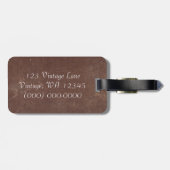 ヴィンテージのブラウンのフェイクな革 ラゲッジタグ (裏面横)