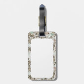 ヴィンテージのブラウンの緑のかわいいバラの花柄パターン ラゲッジタグ (裏面縦)