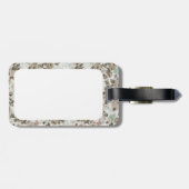 ヴィンテージのブラウンの緑のかわいいバラの花柄パターン ラゲッジタグ (裏面横)