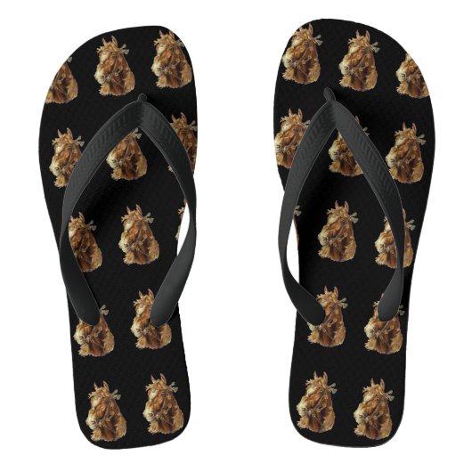 ヴィンテージのブラウンの馬の広い革紐のフリップフロップの皮ひも ビーチサンダル (フットベッド)