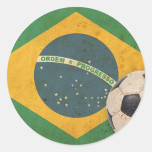 ヴィンテージのブラジルの旗 ラウンドシール