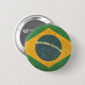 ヴィンテージのブラジルの旗 缶バッジ (正面&裏面)