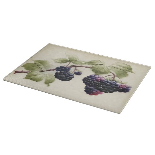 ヴィンテージのブラックベリーおよび葉の郵便はがきの芸術 カッティングボード (角)