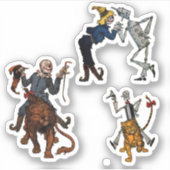 ヴィンテージのブリキの人、かかしとライオン シール (正面)