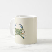 ヴィンテージのブルーカニ コーヒーマグカップ (正面左)