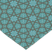 ヴィンテージのブルーグレーのアラビアエジプト幾何学的なパターン ショートテーブルランナー (コーナー)