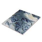 ヴィンテージのブルーグレーの波状の抽象的なパターン タイル (側面)