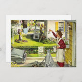 ヴィンテージのブロックパーティの隣人のオープンハウスの招待状 招待状 (正面/裏面)