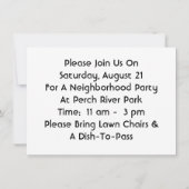 ヴィンテージのブロックパーティの隣人のオープンハウスの招待状 招待状 (裏面)