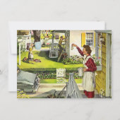 ヴィンテージのブロックパーティの隣人のオープンハウスの招待状 招待状 (正面)