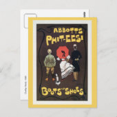 ヴィンテージのブーツと靴広告の ポストカード (正面/裏面)