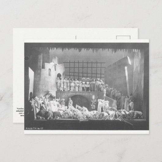 ヴィンテージのブードゥーマクベスの1936年の郵便はがき 案内ポストカード (正面/裏面)