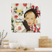 ヴィンテージのブードワールポスター。編集可能 ポスター (キッチン)