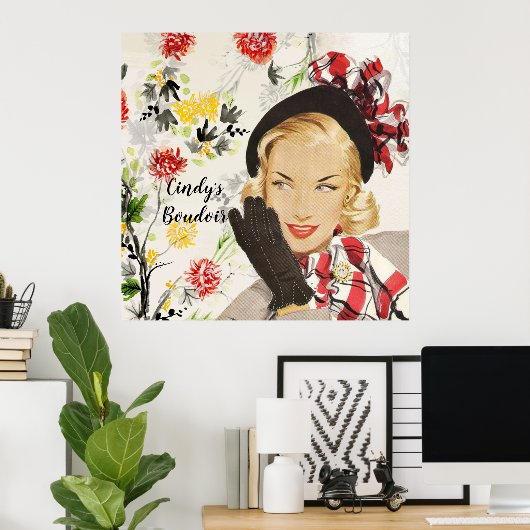 ヴィンテージのブードワールポスター。編集可能 ポスター (ホームオフィス)