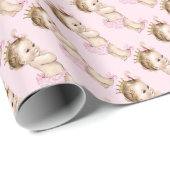 ヴィンテージのプリンセスのベビーシャワー ラッピングペーパー (ロールコーナー)