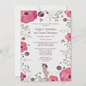 ヴィンテージのプリンセスの水彩画のケシのベビーシャワー 招待状 (裏面)