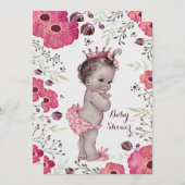 ヴィンテージのプリンセスの水彩画のケシのベビーシャワー 招待状 (正面/裏面)