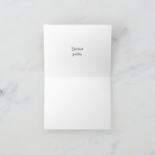 ヴィンテージのプルメリアのキヅタの青い白は結婚式感謝していしています サンキューカード (内部)