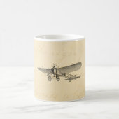 ヴィンテージのプロペラの飛行機のレトロの古い支柱の飛行機 コーヒーマグカップ (中央)