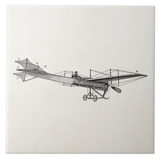 ヴィンテージのプロペラの飛行機のレトロの古い支柱の飛行機 タイル (正面)