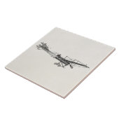 ヴィンテージのプロペラの飛行機のレトロの古い支柱の飛行機 タイル (側面)