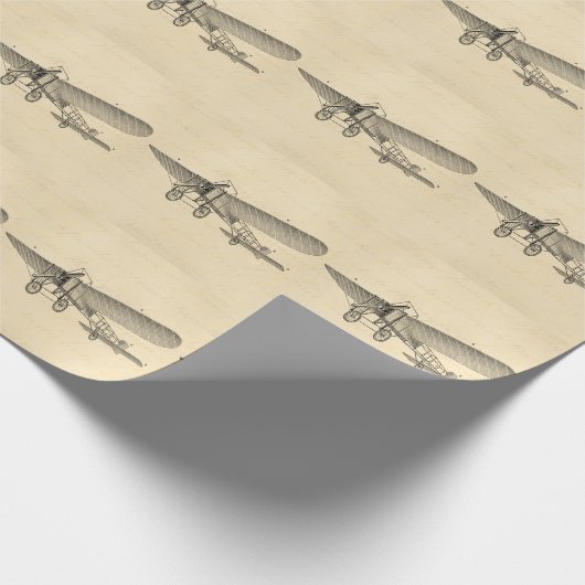ヴィンテージのプロペラの飛行機のレトロの古い支柱の飛行機 ラッピングペーパー (角)