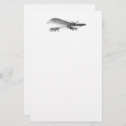ヴィンテージのプロペラの飛行機のレトロの古い支柱の飛行機 便箋 (正面/裏面)