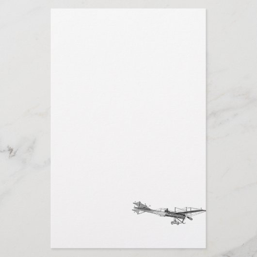 ヴィンテージのプロペラの飛行機のレトロの古い支柱の飛行機 便箋 (正面)