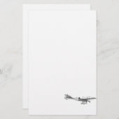 ヴィンテージのプロペラの飛行機のレトロの古い支柱の飛行機 便箋 (正面/裏面)