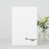 ヴィンテージのプロペラの飛行機のレトロの古い支柱の飛行機 便箋 (スタンド正面)