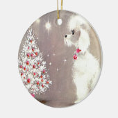 ヴィンテージのプードルのオーナメント セラミックオーナメント (左)