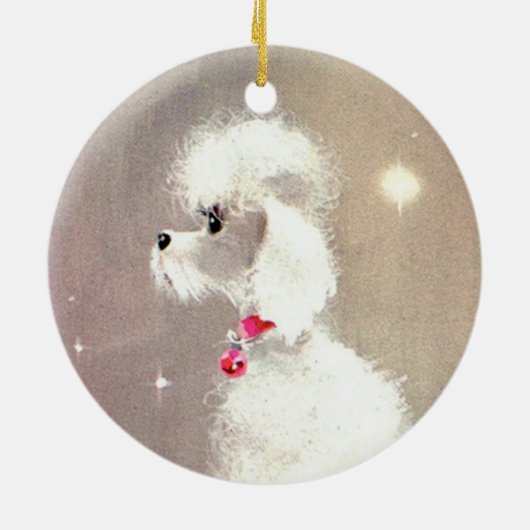 ヴィンテージのプードルのオーナメント セラミックオーナメント (裏面)